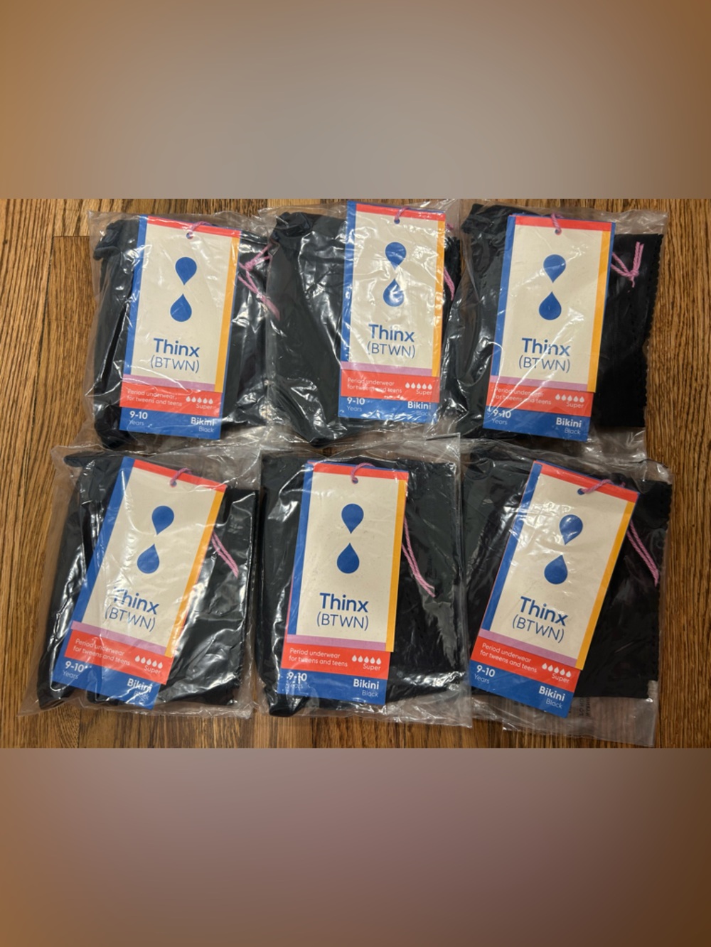 Thinx Period Underwear Bikini- Teen 9-10 (6-Pack)